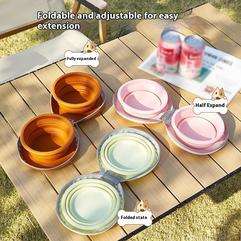 Integrated Folding Pet Double Bowl Outdoor Dedicated