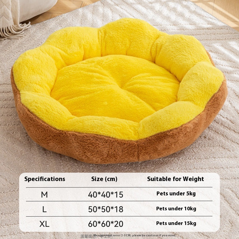Thick Warm Rabbit Plush Detachable Removable Washable Pet Bed Round Nest