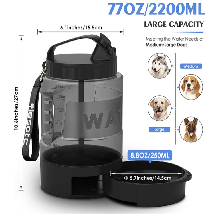 2.2L Dog Kettle Large Capacity Drinking Water Bottle Outdoor Sports Bottle Outdoor