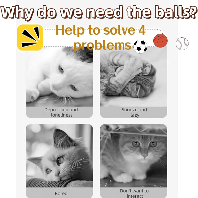 Cat Toys, Self-entertainment Balls, Feather Bouncy Balls, Cat Toys, Cat Self-entertainment And Boredom Relief, Dog Interactive Toys, Pet Supplies