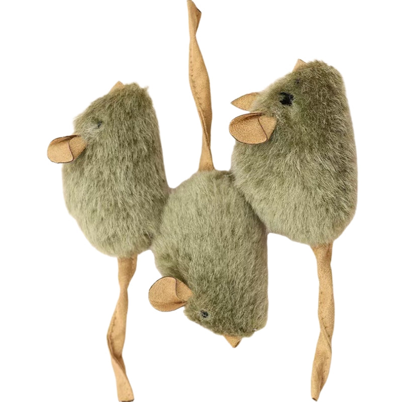 Funny Plush Mice Cat Toy Simulation Mouse Kitten Toy Bite-resistant Automatic Chirping Interactive Cat Chew Toy