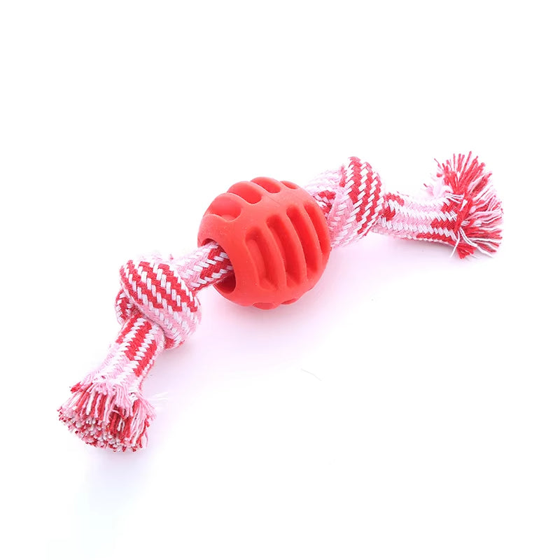 Pet Dog Toy Cotton Rope Double Knot Ball Bite Resistant Tooth Cleaning Toy Ball Pet Supplies