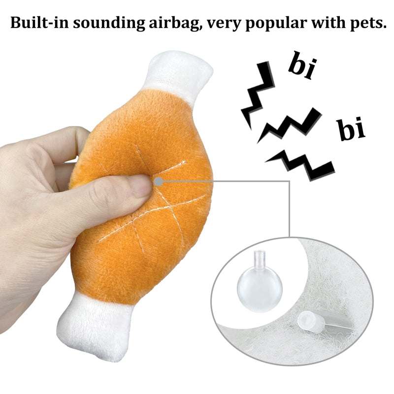Plush Chicken Leg Dog Chew Toy - Soft Durable Pet Chewing Toy For Small Medium Dogs Puppy Teething Play Supplies