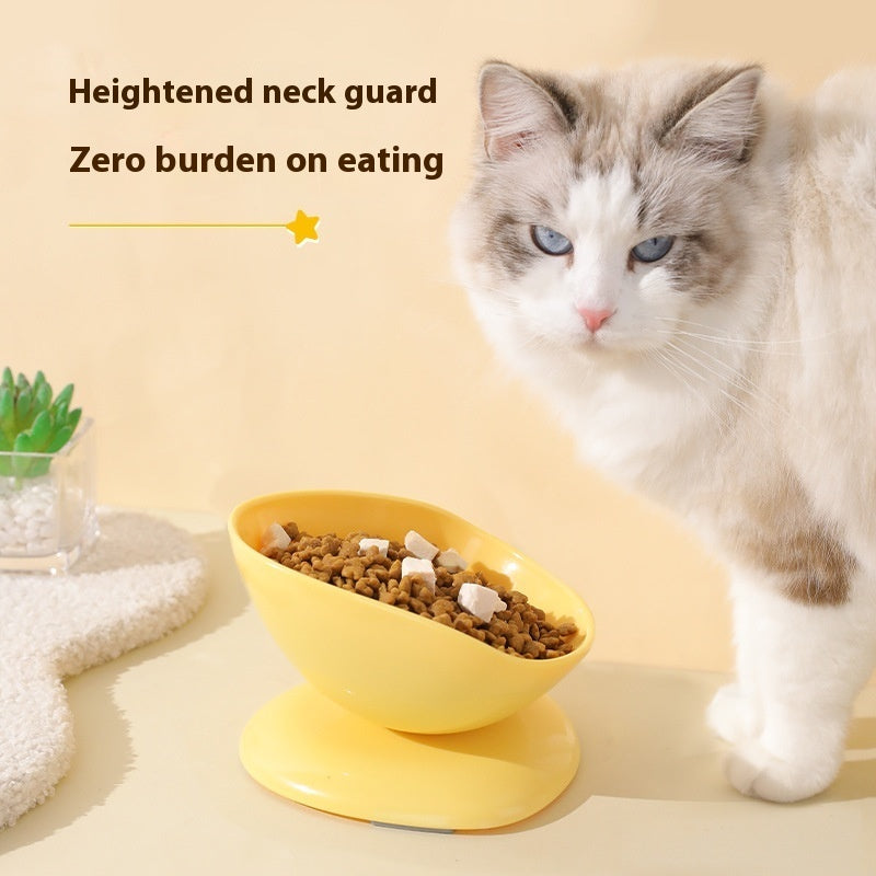 Pet Solid Color Large Caliber Anti Spill Cat Bowl