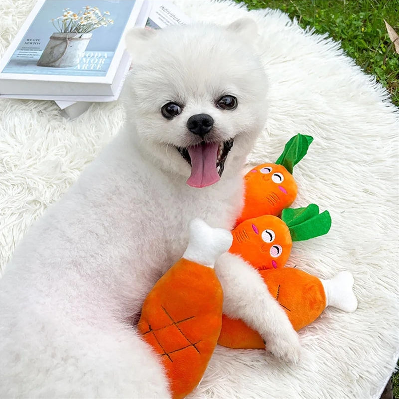 Plush Chicken Leg Dog Chew Toy - Soft Durable Pet Chewing Toy For Small Medium Dogs Puppy Teething Play Supplies
