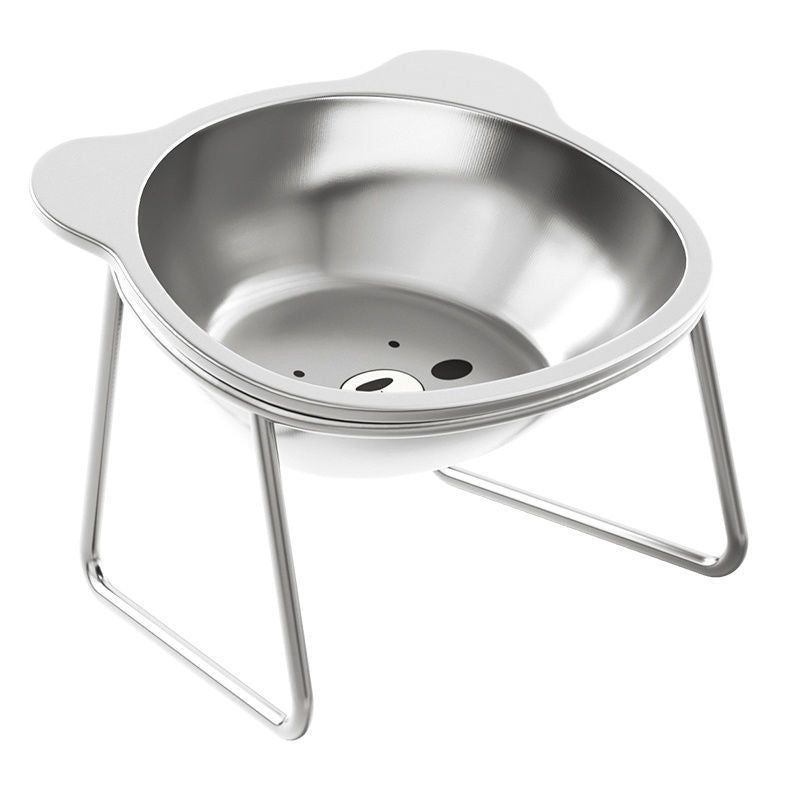 Stainless Steel Pet Height Increasing Neck Support Rack Cat Bowl