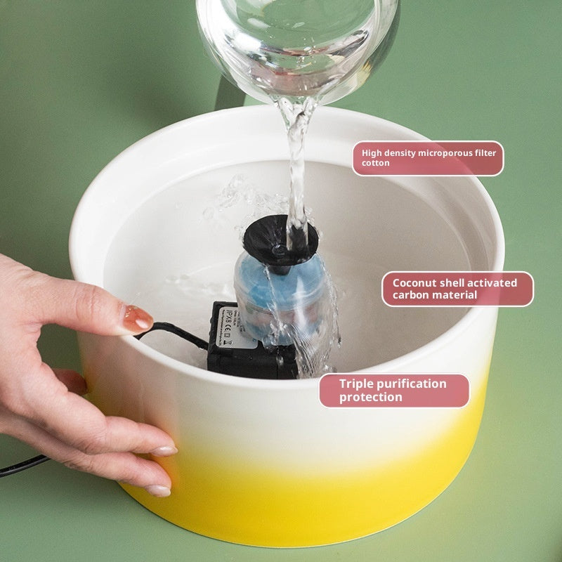 Cat Electric Ceramic Water Dispenser Drink Fountain