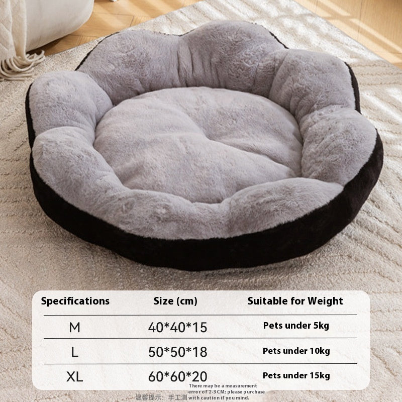 Thick Warm Rabbit Plush Detachable Removable Washable Pet Bed Round Nest