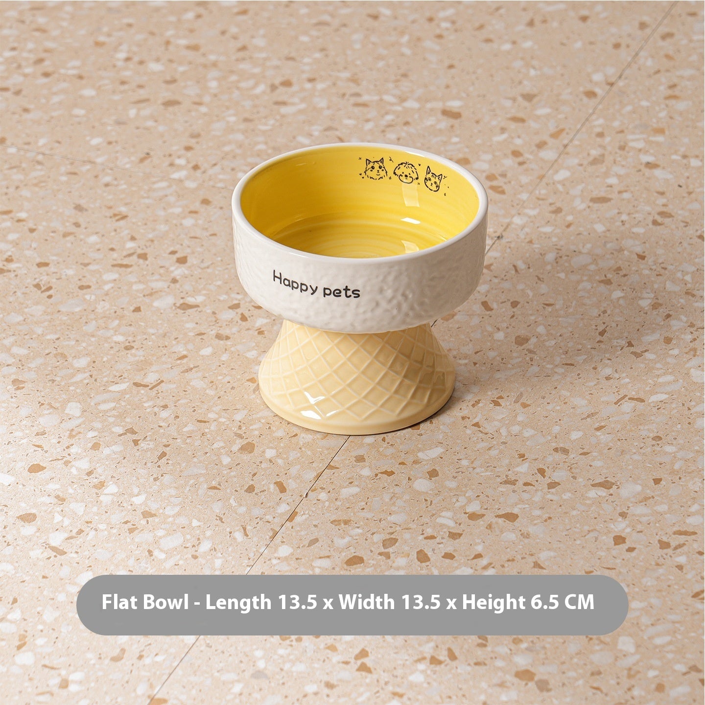 Ceramic High Foot Cat Bowl Neck Protection Not Easy To Knock Over Snack Dish Drinking Water