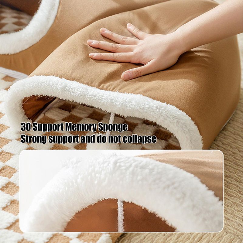 Cat Tunnel Bed Indoor,Cat Peekaboo Cave Bed For Multiple Cats,Kitty Tube With Balls Toys,Removable Small Dog House Washable,Small Animal Tunnel For Kitty,Bunny