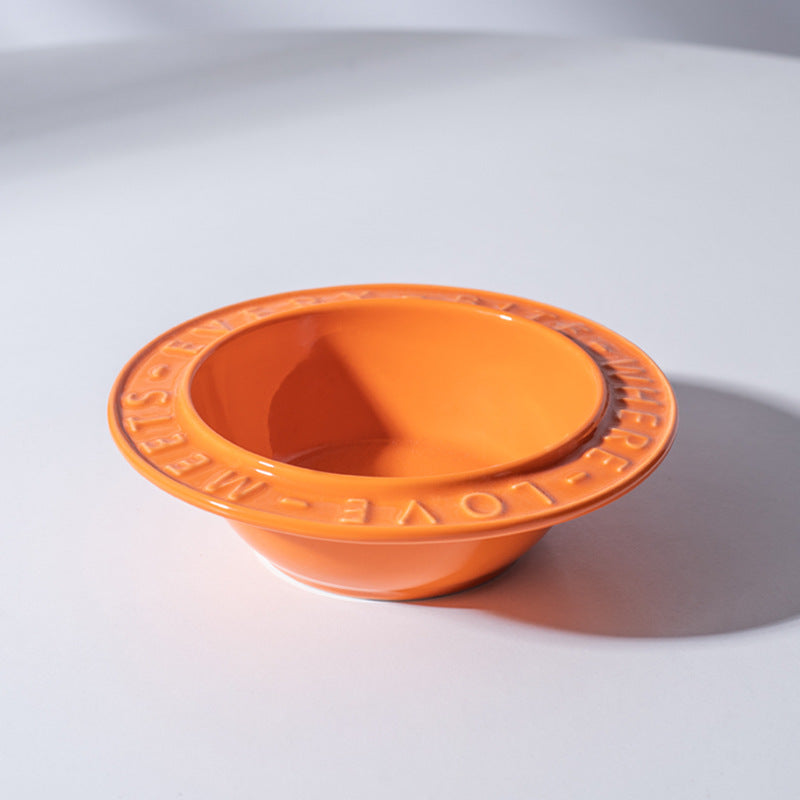 UFO Ceramic Cat Bowl Dog Bowl Rack Neck Protection Anti-tumble