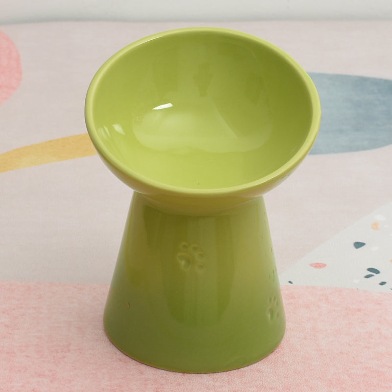 Dogs And Cats Prevention Black Chin High Foot Neck Protector Anti-tumble Pet Ceramic Bowl